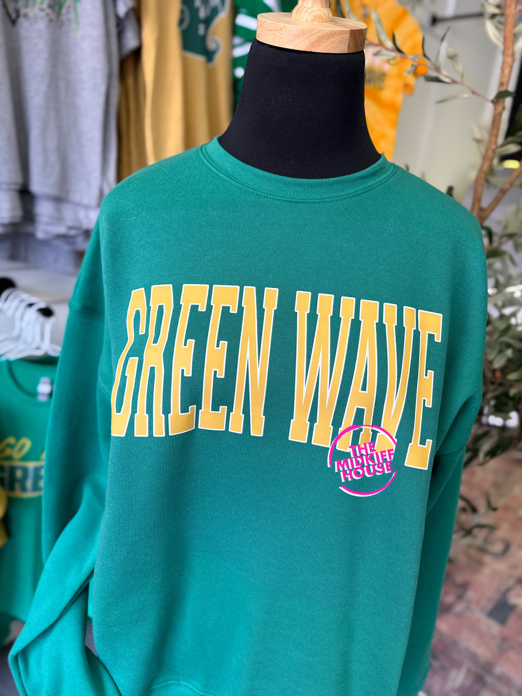 GREEN WAVE VARSITY CREWNECK