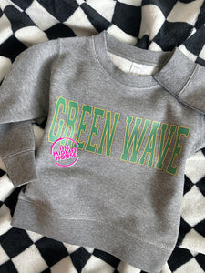 SALE! GREEN WAVE VARSITY TODDLER CREWNECK