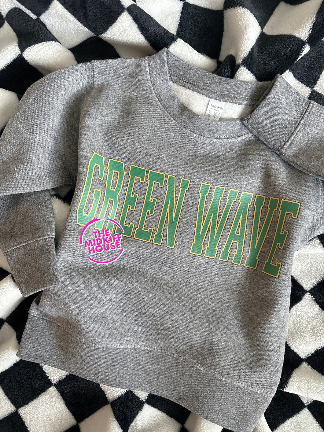 SALE! GREEN WAVE VARSITY TODDLER CREWNECK