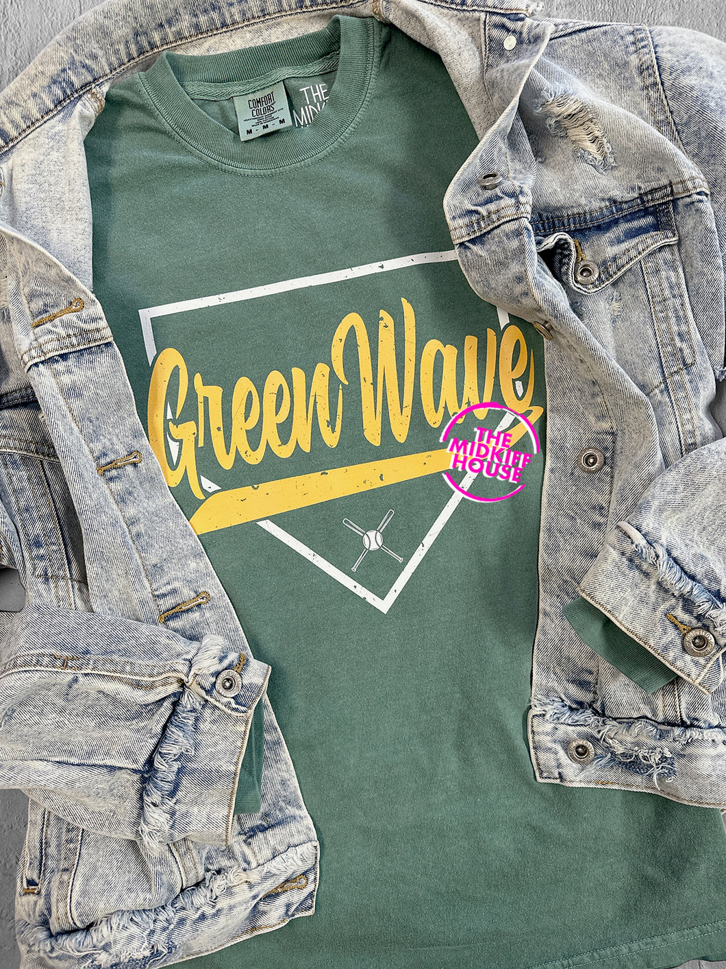 GREEN WAVE VINTAGE PLATE LONG SLV