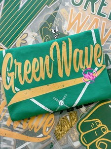 GREEN WAVE VINTAGE PLATE TEE