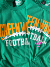 Load image into Gallery viewer, GREEN WAVE FOOTBALL ARCHED TEE
