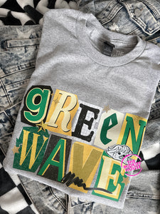 GREEN WAVE SCRAPBOOK TEE