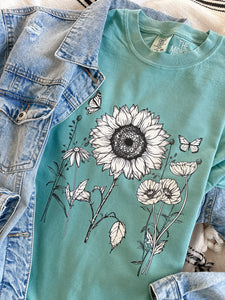 BLOOMS AND BUTTERLFLIES TEE