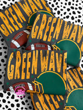Load image into Gallery viewer, GREEN WAVE FOOTBALL HELMET GRUNGE TEE (IN-STOCK)
