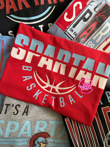 SALE! SPARTAN BASKETBALL HALF SPLIT TEE