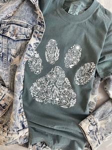 FLORAL PAW PRINT TEE