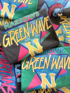 RETRO FUN GREEN WAVE TEE