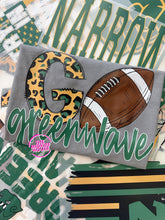 Load image into Gallery viewer, GO GREEN WAVE FOOTBALL TEE

