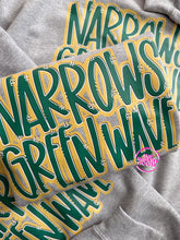 Load image into Gallery viewer, HAND-LETTERED GREEN WAVE CREWNECK
