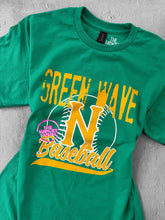 Load image into Gallery viewer, GREEN WAVE BASEBALL VINTAGE STAMP TEE
