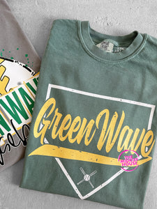 GREEN WAVE VINTAGE PLATE TEE