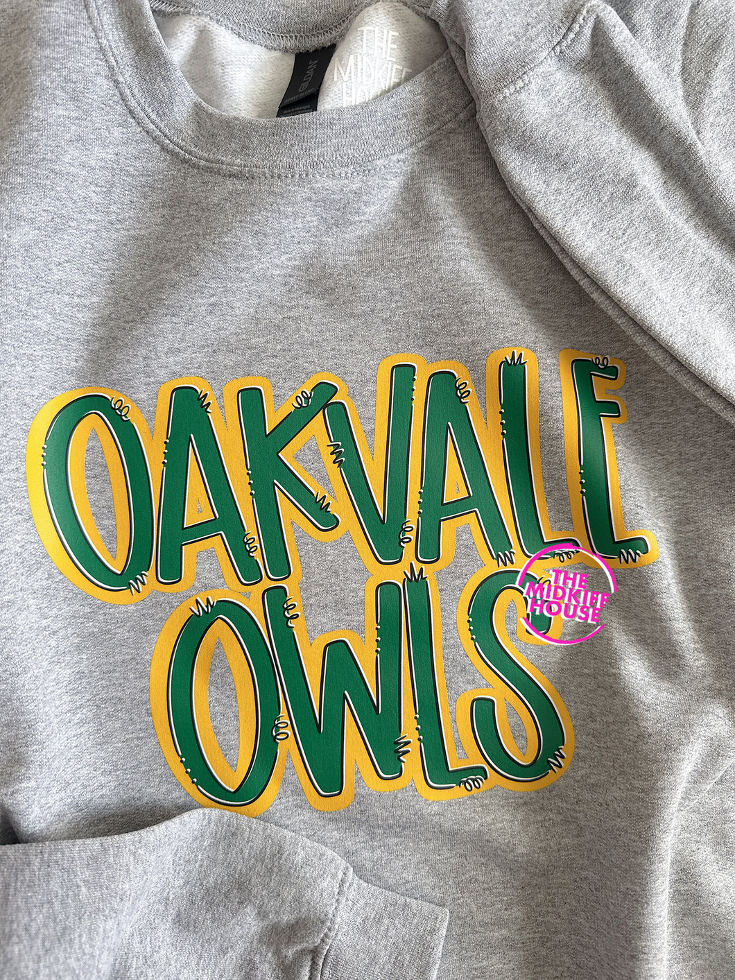 CUTESY HAND-LETTERED OWLS CREWNECK
