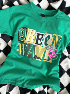 GREEN WAVE SCRAPBOOK TEE