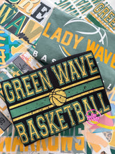 Load image into Gallery viewer, GREEN WAVE BASKETBALL ON THE LINE TEE
