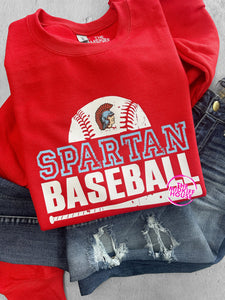 SPARTAN BASEBALL GRUNGE CREWNECK