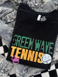 SALE! GREEN WAVE TENNIS STAMP TEE