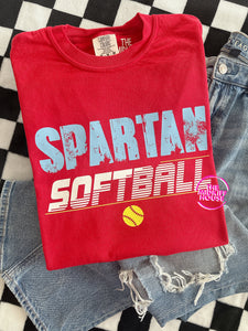SPARTAN SOFTBALL MODERN LINES TEE