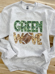 FOOTBALL FAUX SEQUINS CREWNECK