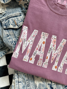 MAMA VARSITY FLORAL TEE