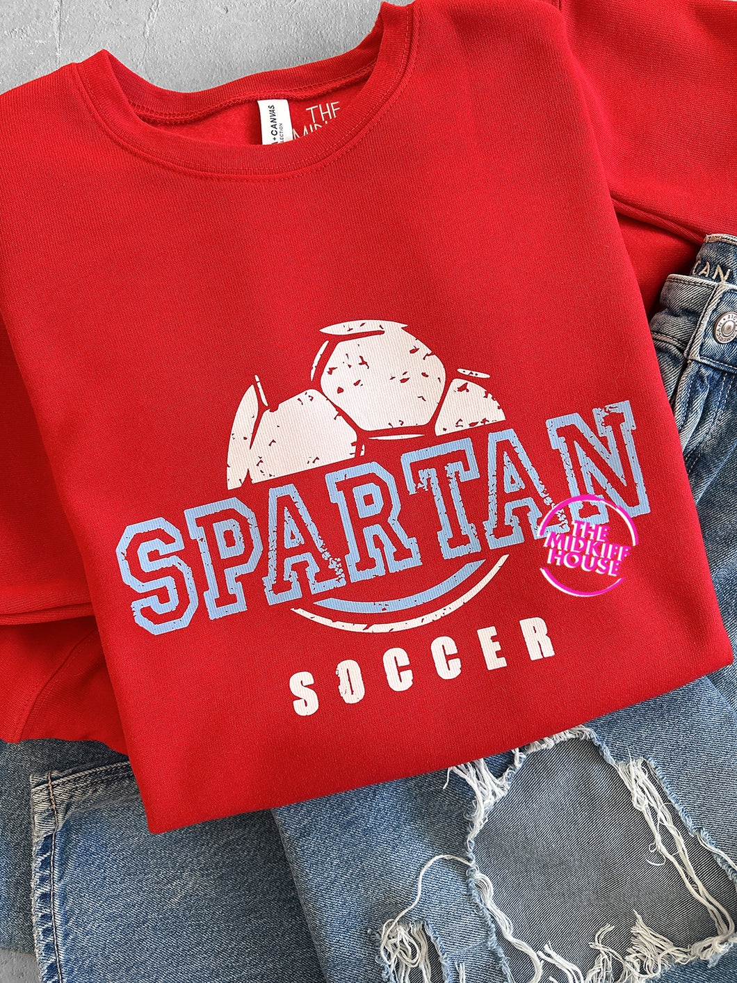 SPARTAN SOCCER DISTRESSED THROWBACK CREWNECK