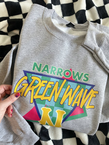 RETRO FUN GREEN WAVE CREWNECK