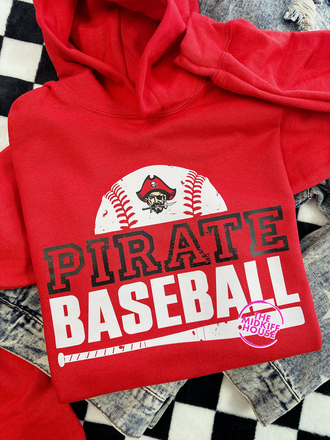 PIRATE BASEBALL GRUNGE HOODIE