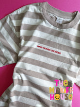 Load image into Gallery viewer, PRE-ORDER: MAKE HEAVEN CROWDED RED PUFF STRIPE TEE
