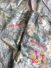 Load image into Gallery viewer, PRE-ORDER: JESUS LOVES YOU RED PUFF CAMO TEE
