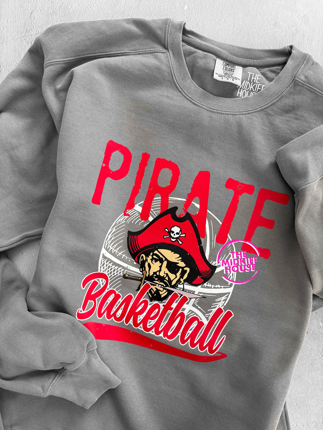 PIRATE BASKETBALL STAMP CREWNECK
