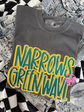 Load image into Gallery viewer, HAND-LETTERED GREEN WAVE TEE
