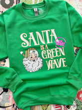 Load image into Gallery viewer, SALE! SANTA IS A GREEN WAVE CREWNECK
