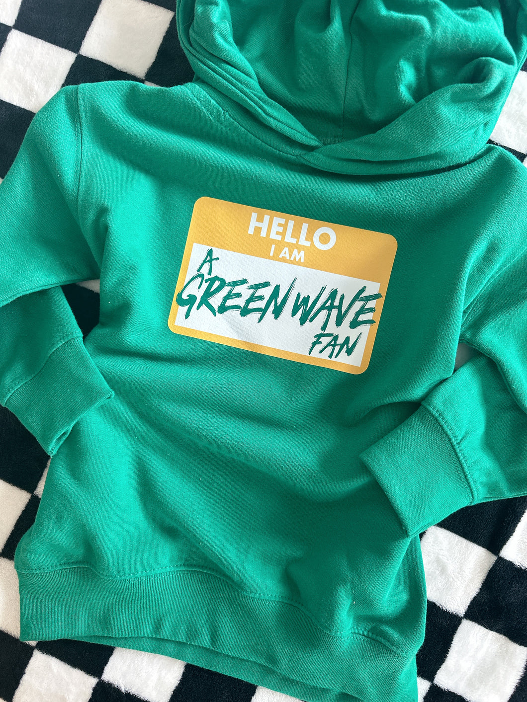 GREEN WAVE FAN TODDLER HOODIE (CLEARANCE)