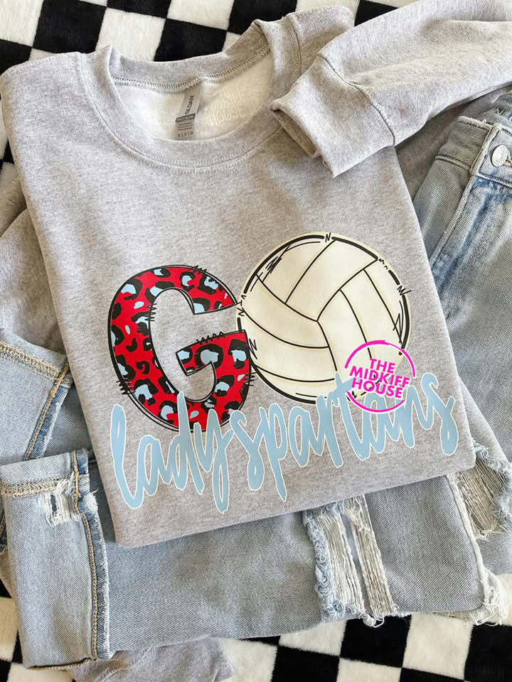 GO LADY SPARTANS VOLLEYBALL CREWNECK