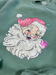 FAUX SPARKLE SANTA CREWNECK