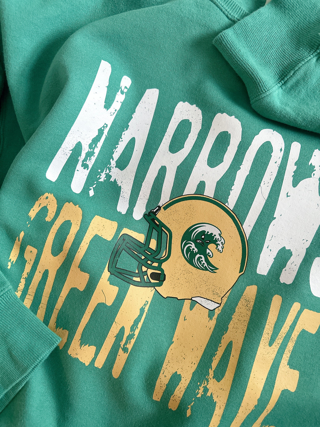 GREEN WAVE HELMET HEADLINE CREWNECK