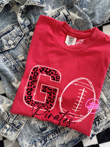 SALE! PIRATES GO LEOPARD FOOTBALL TEE
