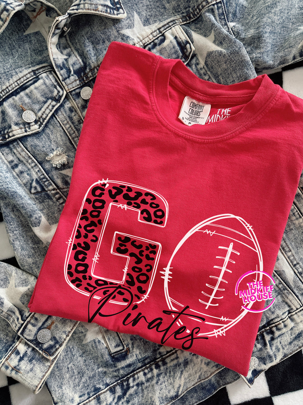 SALE! PIRATES GO LEOPARD FOOTBALL TEE