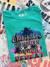 Load image into Gallery viewer, SUNRISE SUNBURN SUNSET REPEAT TEE
