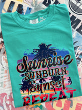 Load image into Gallery viewer, SUNRISE SUNBURN SUNSET REPEAT TEE
