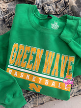 Load image into Gallery viewer, GREEN WAVE BASKETBALL BOLD LINE CREWNECK
