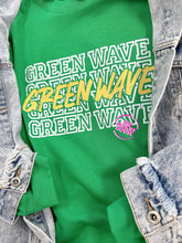 Load image into Gallery viewer, GREEN WAVE STACKED CREWNECK
