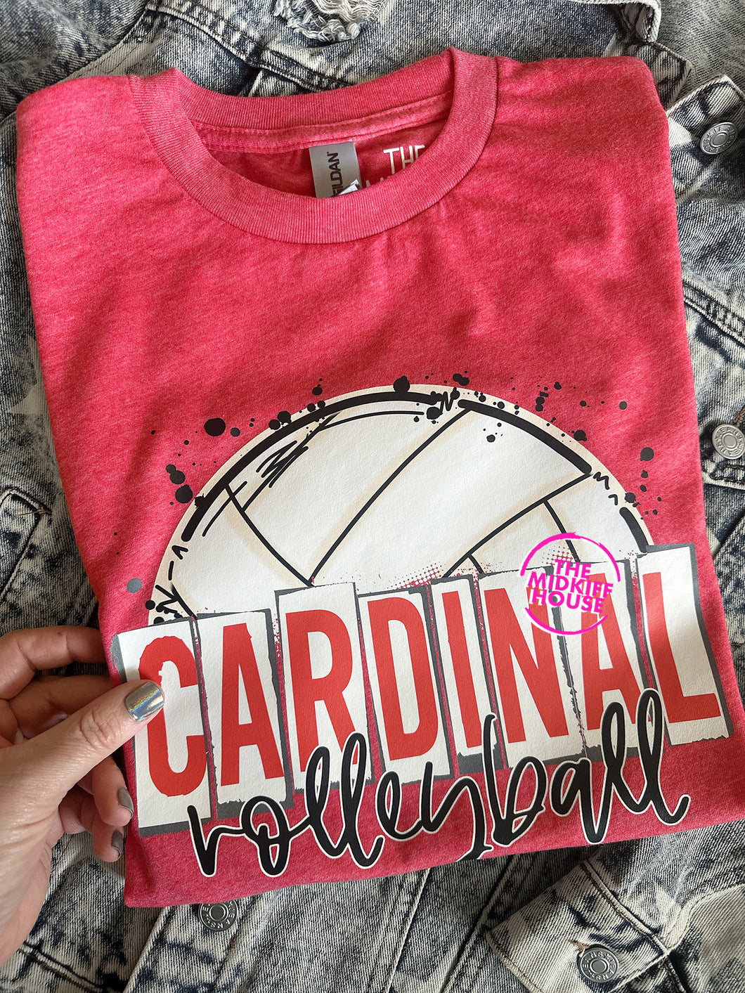 CARDINAL VOLLEYBALL SKETCH TEE