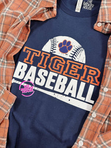 TIGER BASEBALL GRUNGE TEE