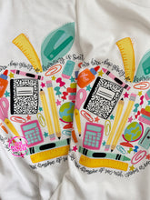 Load image into Gallery viewer, SCHOOL SUPPLIES TEACHER APPLE TEE
