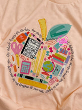 Load image into Gallery viewer, SCHOOL SUPPLIES TEACHER APPLE TEE

