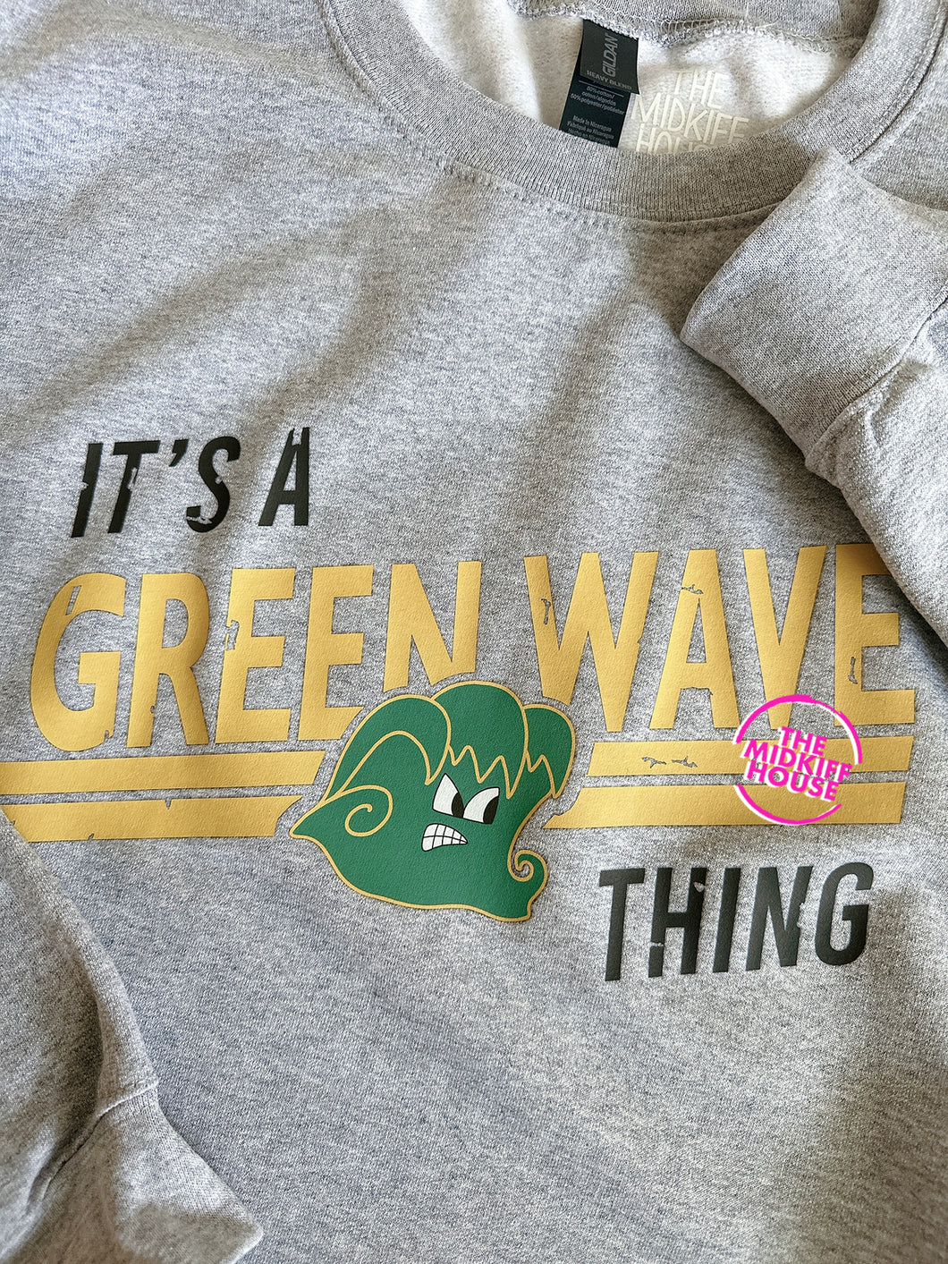 SALE! GREEN WAVE THING CREWNECK