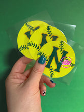 Load image into Gallery viewer, GREEN WAVE BASEBALL SOFTBALL LOGO TRANSFER DECAL
