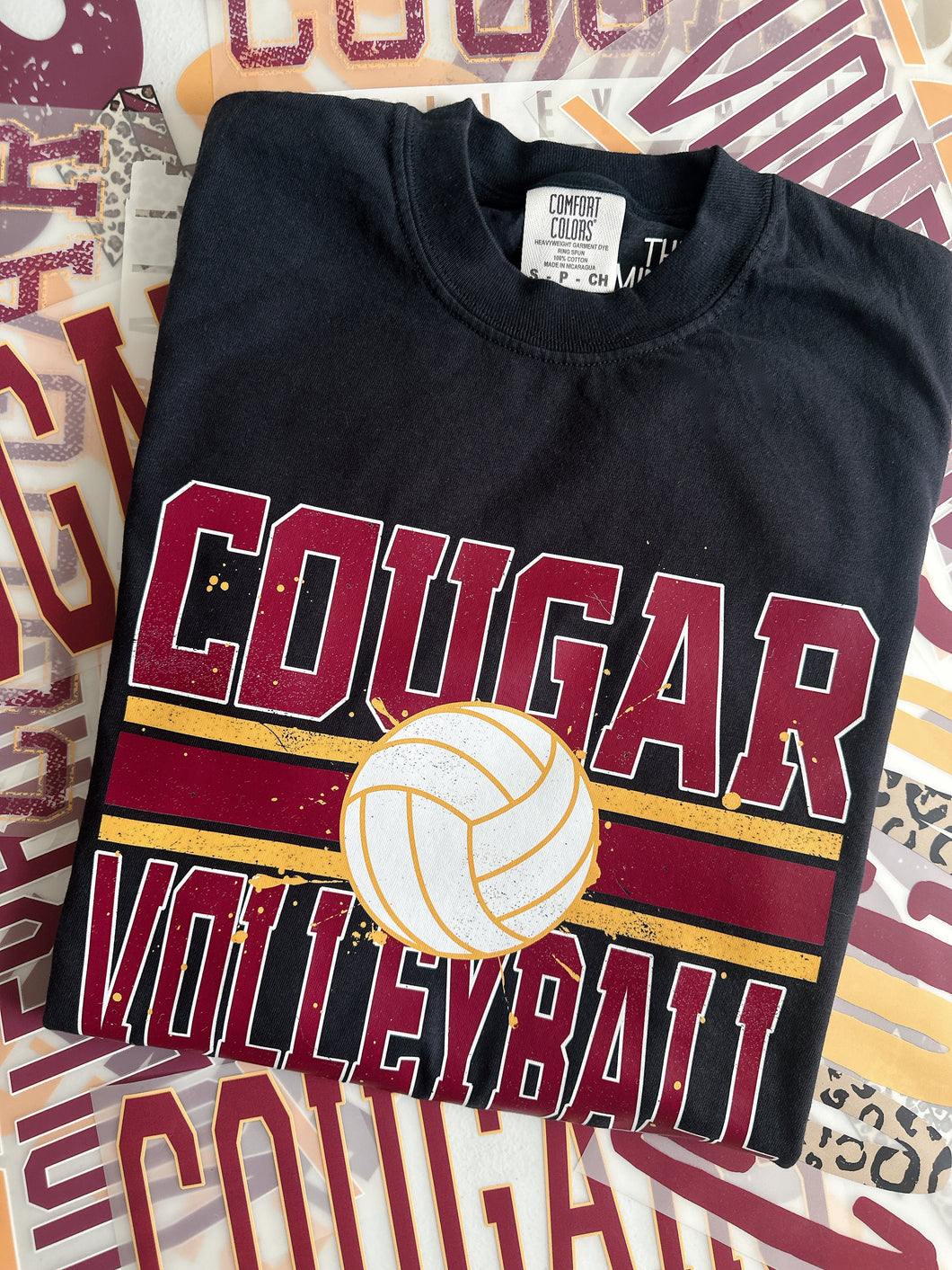 COUGAR VOLLEYBALL LINES INKED TEE
