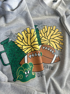 GREEN WAVE TRENDY CHEER CREWNECK